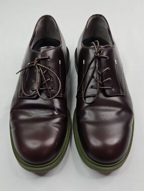 Fendi Men’s Brown Leather Derby Shoes Green Sole Size 7 Made In  Italy
